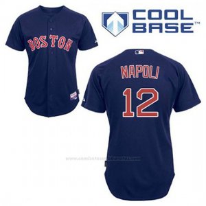 Camiseta Beisbol Hombre Boston Red Sox 12 Mike Napoli Azul Alterno Cool Base
