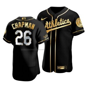 Camiseta Beisbol Hombre Oakland Athletics Matt Chapman Golden Edition Autentico Negro