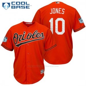 Camiseta Beisbol Hombre Baltimore Orioles 10 Adam Jones Naranja 2017 Entrenamiento de Primavera Cool Base Jugador