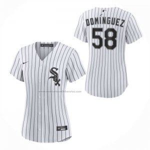 Camiseta Beisbol Mujer Chicago White Sox Seranthony Dominguez Primera Replica Blanco