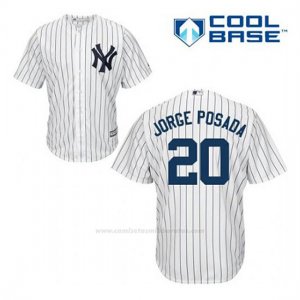Camiseta Beisbol Hombre New York Yankees Jorge Posada 20 Blanco 1ª Cool Base