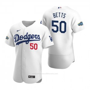 Camiseta Beisbol Hombre Los Angeles Dodgers Mookie Betts Autentico 2020 Primera Blanco