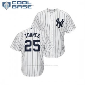 Camiseta Beisbol Hombre New York Yankees Gleyber Torres Cool Base Jugador Blanco