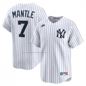 Camiseta Beisbol Hombre New York Yankees Mickey Mantle Cooperstown Collection Limited Blanco