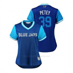 Camiseta Beisbol Mujer Toronto Blue Jays Jake Petricka 2018 Llws Players Weekend Petey Azul