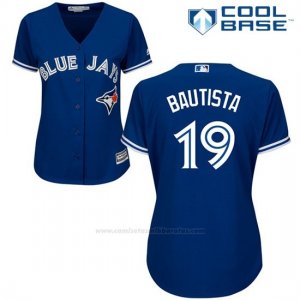 Camiseta Beisbol Mujer Toronto Blue Jays Jose Bautista Cool Base Royal