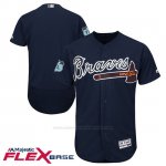 Camiseta Beisbol Hombre Atlanta Braves Azul 2017 Entrenamiento de Primavera Flex Base