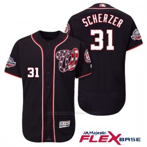 Camiseta Beisbol Hombre Washington Nationals Max Scherzer Azul 2018 All Star Flex Base
