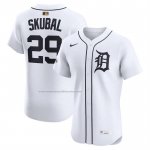 Camiseta Beisbol Hombre Detroit Tigers Tarik Skubal Primera Elite Blanco