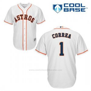 Camiseta Beisbol Hombre Houston Astros Carlos Correa 1 Blanco 1ª Cool Base