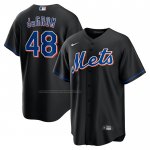 Camiseta Beisbol Hombre New York Mets Jacob deGrom 2022 Alterno Replica Negro