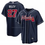 Camiseta Beisbol Hombre Atlanta Braves Austin Riley Alterno Replica Azul