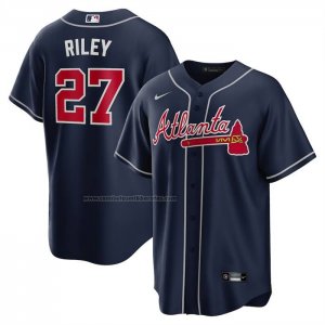 Camiseta Beisbol Hombre Atlanta Braves Austin Riley Alterno Replica Azul