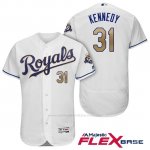 Camiseta Beisbol Hombre Kansas City Royals Ian Kennedy Blanco 50th Season Alterno Flex Base