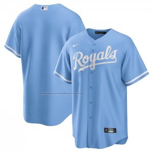 Camiseta Beisbol Hombre Kansas City Royals Alterno Replica Logo Azul