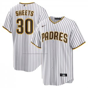 Camiseta Beisbol Hombre San Diego Padres Gavin Sheets Primera Replica Blanco Camiseta Beisbol Hombre San Diego Padres Gavin Sheets Primera Replica Blanco