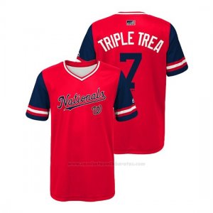 Camiseta Beisbol Nino Washington Nationals Trea Turner 2018 Llws Players Weekend Triple Trea Rojo