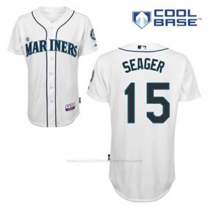 Camiseta Beisbol Hombre Seattle Mariners Kyle Seager 15 Blanco 1ª Cool Base