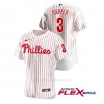 Camiseta Beisbol Hombre Philadelphia Phillies Bryce Harper Autentico Nike Blanco