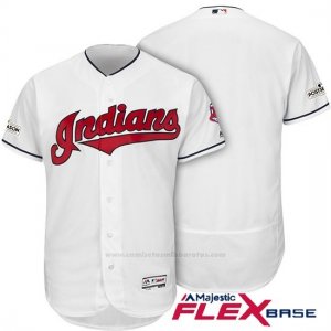 Camiseta Beisbol Hombre Cleveland Indians 2017 Postemporada Blanco Flex Base