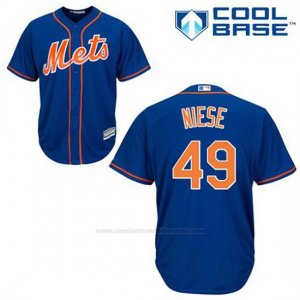 Camiseta Beisbol Hombre New York Mets Jon Niese 49 Azul Alterno 1ª Cool Base