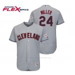 Camiseta Beisbol Hombre Cleveland Indians Andrew Miller 2019 All Star Game Patch Flex Base Gris