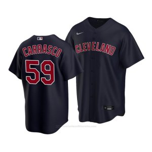 Camiseta Beisbol Nino Cleveland Indians Carlos Carrasco Replica Alterno 2020 Azul