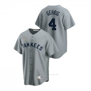 Camiseta Beisbol Hombre New York Yankees Lou Gehrig Cooperstown Collection Road Gris