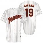 Camiseta Beisbol Hombre San Diego Padres San Diego 19 Tony Gwynn Blanco Turn Back The Clock Jugador