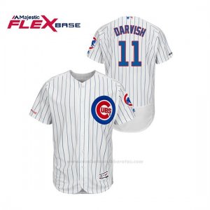 Camiseta Beisbol Hombre Chicago Cubs Yu Darvish 150th Aniversario Patch Autentico Flex Base Blanco Azul