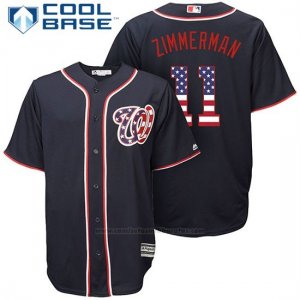 Camiseta Beisbol Hombre Washington Nationals Ryan Zimmerman Stars Stripes Cool Base Azul
