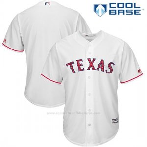 Camiseta Beisbol Hombre Texas Rangers 2017 Estrellas y Rayas Blanco Cool Base