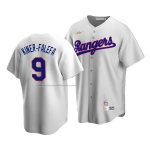 Camiseta Beisbol Hombre Texas Rangers Isiah Kiner Falefa Cooperstown Collection Primera Blanco