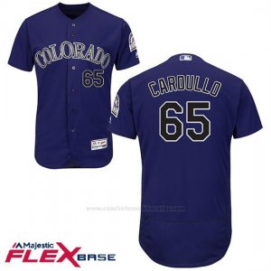 Camiseta Beisbol Hombre Colorado Rockies 65 Stephen Cardullo Violeta Flex Base