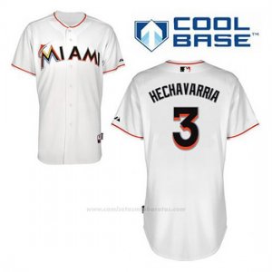 Camiseta Beisbol Hombre Miami Marlins Adeiny Hechavarria 3 Blanco 1ª Cool Base