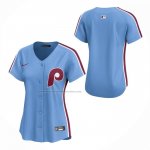 Camiseta Beisbol Mujer Philadelphia Phillies Alterno Limited Azul Claro Camiseta Beisbol Mujer Philadelphia Phillies Alterno Limited Azul Claro