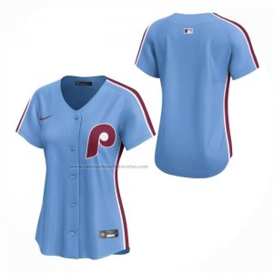 Camiseta Beisbol Mujer Philadelphia Phillies Alterno Limited Azul Claro