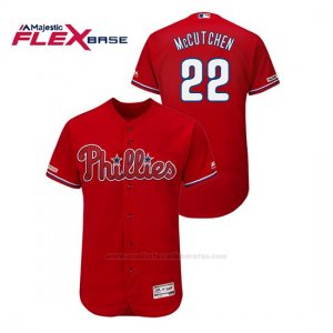 Camiseta Beisbol Hombre Philadelphia Phillies Andrew Mccutchen 150th Aniversario Patch Flex Base Rojo