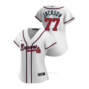 Camiseta Beisbol Mujer Atlanta Braves Luke Jackson 2020 Replica Primera Blanco