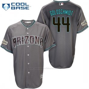 Camiseta Beisbol Hombre Arizona Diamondbacks 2017 Postemporada 44 Paul Goldschmidt Gris Cool Base