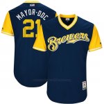 Camiseta Beisbol Hombre Milwaukee Brewers 2017 Little League World Series Travis Shaw Azul