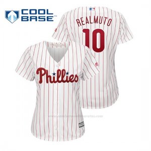 Camiseta Beisbol Mujer Philadelphia Phillies J.t. Realmuto Cool Base Majestic Home Blanco