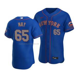 Camiseta Beisbol Hombre New York Mets Trevor May Autentico Alterno Azul