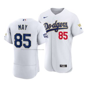 Camiseta Beisbol Hombre Los Angeles Dodgers Dustin May 2021 Gold Program Autentico Blanco Oro