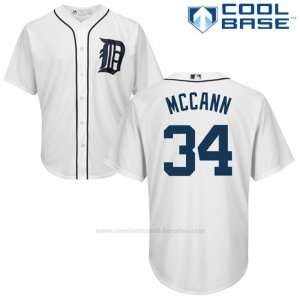 Camiseta Beisbol Hombre Detroit Tigers James Mccann Blanco Autentico Coleccion Cool Base
