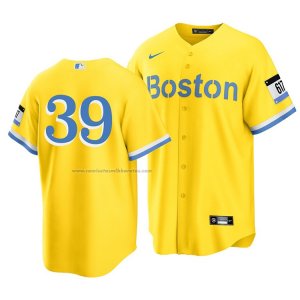 Camiseta Beisbol Hombre Boston Red Sox Christian Arroyo 2021 City Connect Replica Oro