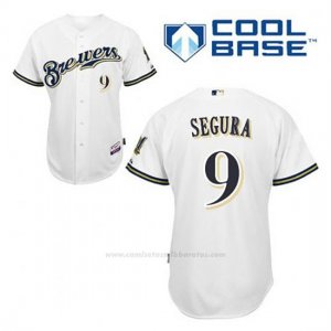 Camiseta Beisbol Hombre Milwaukee Brewers Jean Segura 9 Blanco 1ª Cool Base