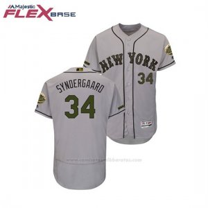 Camiseta Beisbol Hombre New York Mets Noah Syndergaard 2018 Dia de los Caidos Flex Base Gris
