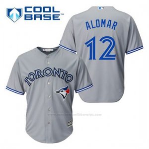 Camiseta Beisbol Hombre Toronto Blue Jays Roberto Alomar 12 Gris Cool Base