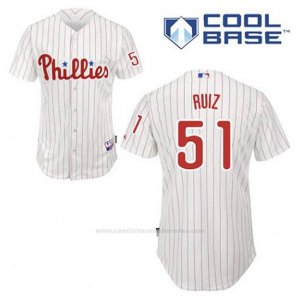 Camiseta Beisbol Hombre Philadelphia Phillies Carlos Ruiz 51 Blanco 1ª Cool Base